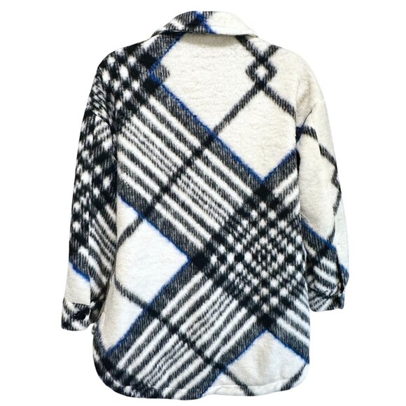 ANINE BING Oakley Cream Tartan Plaid Oversized Jacket / Coat Size L NWOT - Picture 6 of 15